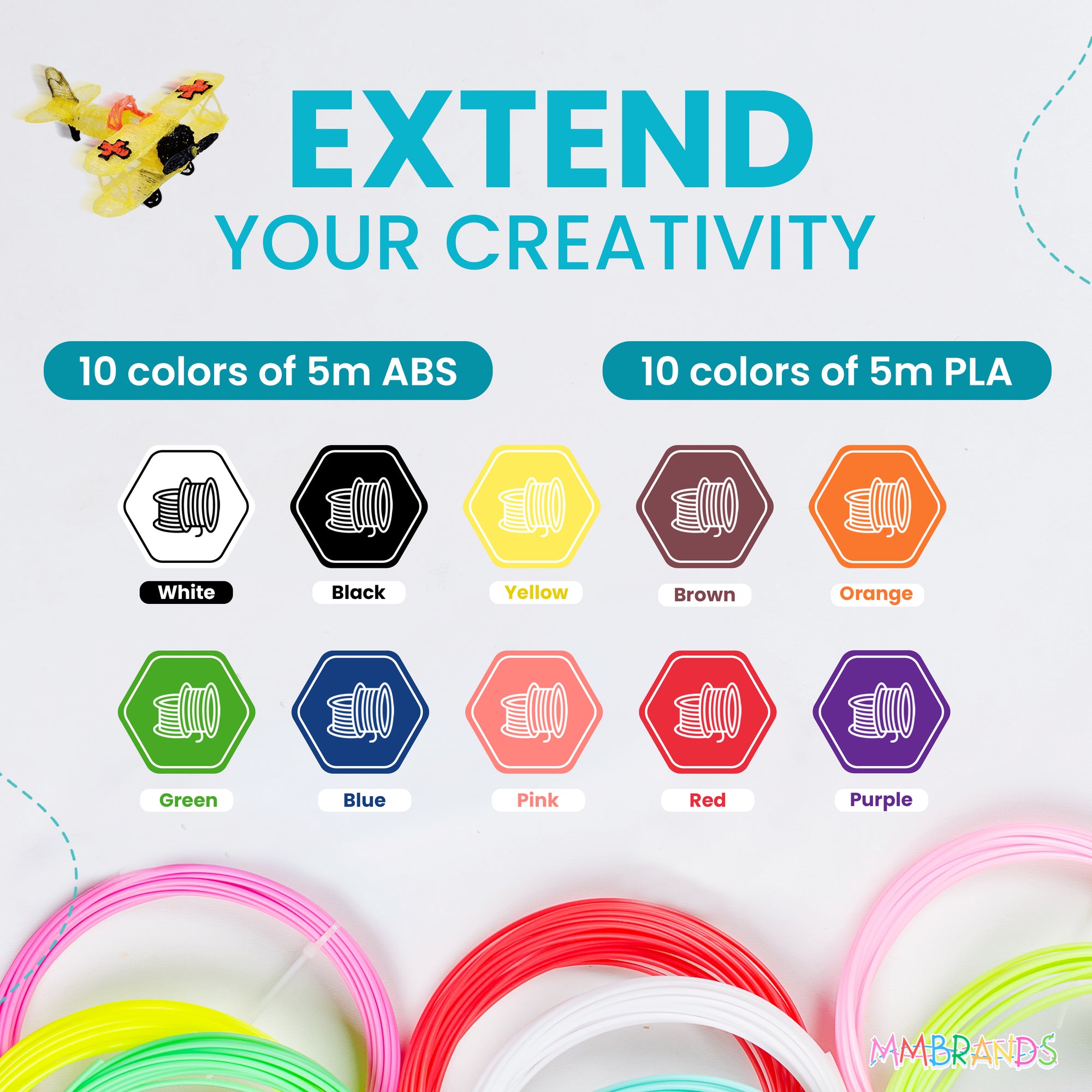 Filament Refill - 100m (328 ft) - 10 Colors